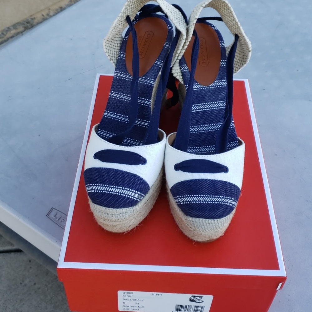 Lace Up Coach Wedges